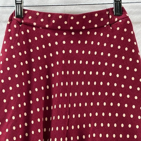 Uniqlo Skirt Girls 110 3-4Y Ines De La Fressange Polka Dot A-Line Twill Burgundy - Picture 5 of 12